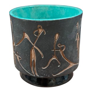 1960s Mexican Texcoco Pottery Planter / Cachepot For Sale