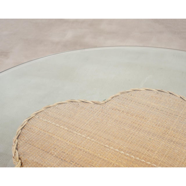 Michael Taylor Attributed Scalloped Rattan Wicker Dining Table For Sale - Image 10 of 18