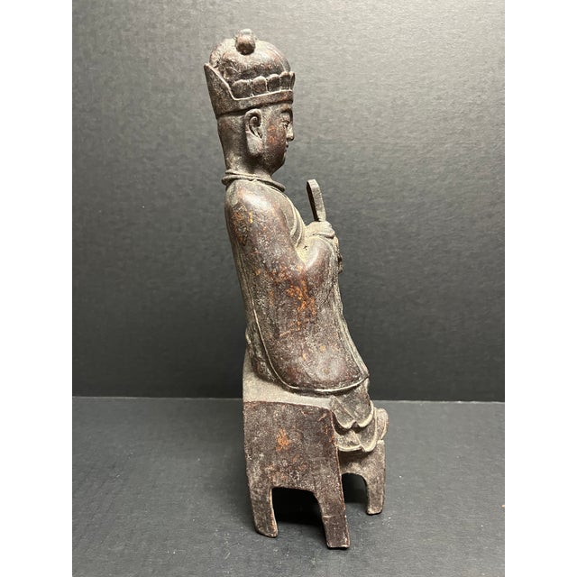 Chinese Antique Chinese Art Bronze Quan Ying Statue For Sale - Image 3 of 9