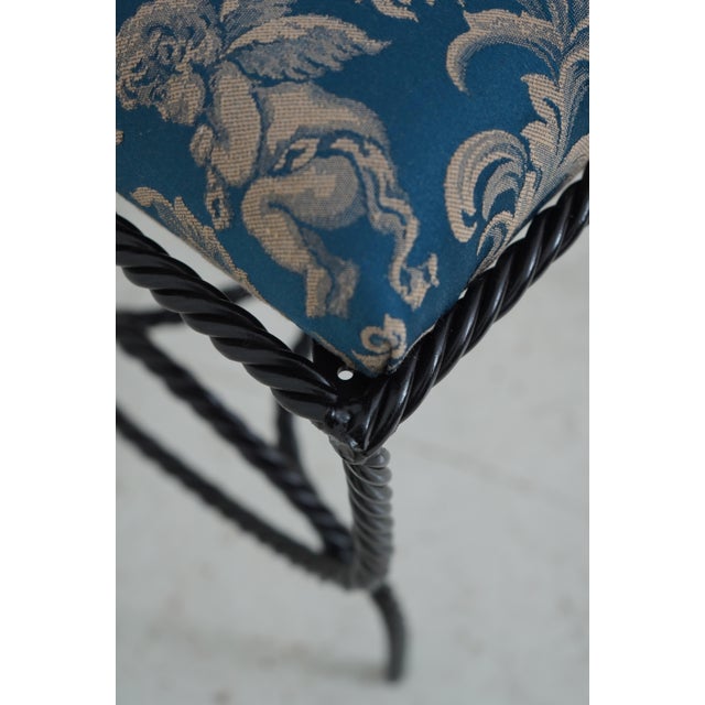 Pair Rope Twist Iron Newly Upholstered Benches For Sale - Image 10 of 12