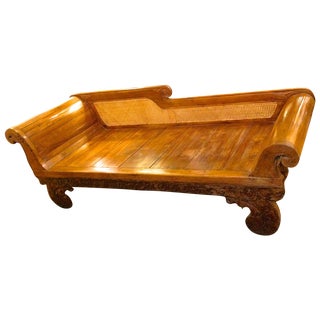 Antique Chinese Wooden Lounge For Sale