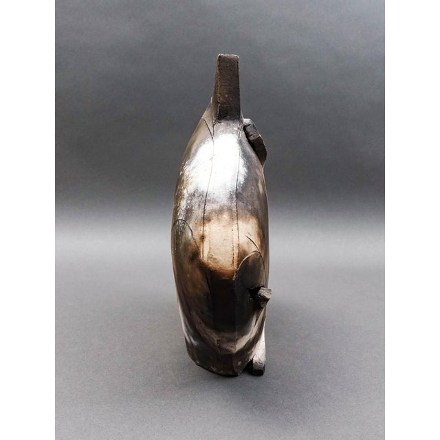 Mid-Century Modern Mary Dewey Gates Signed Sitting Cat Original Studio Art Pottery Sculpture For Sale - Image 3 of 10