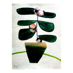 "Digital Petunia V" Original Mixed Media Collage by Zac Woodiel