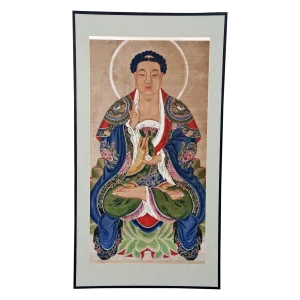 Circa 1800 Mid Ching Dynasty Painting of Buddha
