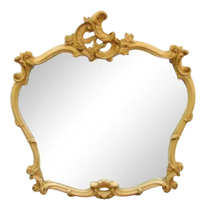 French Rococo Style Cream & Gilt Mirror