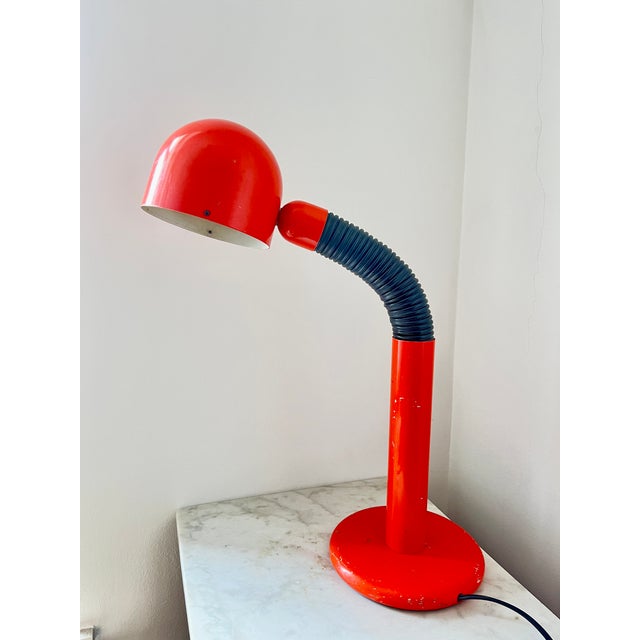 Vintage Space Age Orange Metal Table Lamp, 1970s For Sale - Image 16 of 16