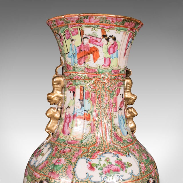 Tall Antique Famille Rose Vase, Chinese, Ceramic, Qing, Centrepiece, Victorian For Sale - Image 10 of 12
