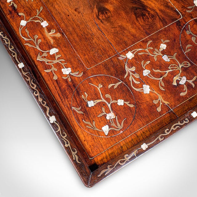 Antique Colonial Serving Tray, Anglo Indian Teak, Afternoon Tea Slide, Victorian For Sale - Image 9 of 10