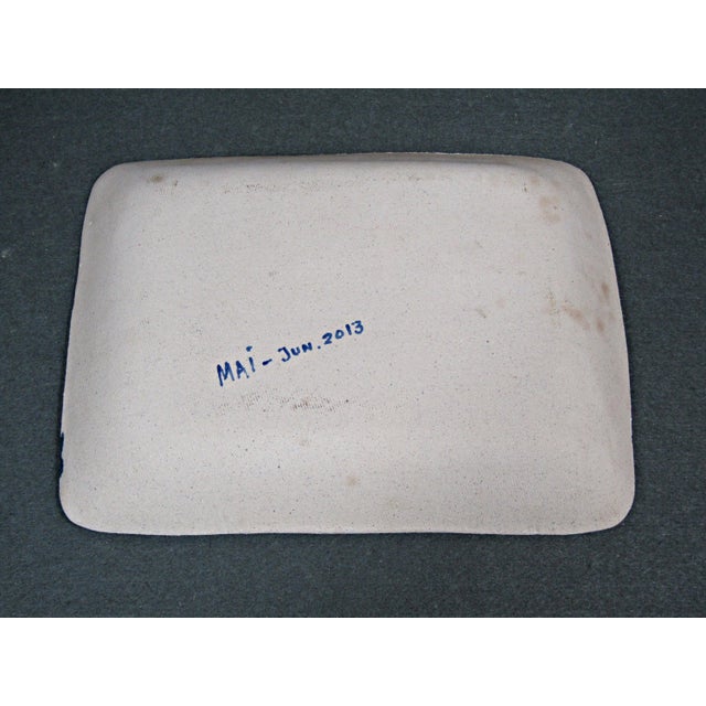 Signed Studio Pottery Abstract Ceramic Tray For Sale - Image 10 of 10