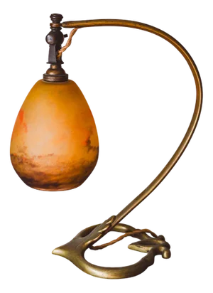 Vintage Brass Table Lamp from Verrerie Dart Degué, 1920s
