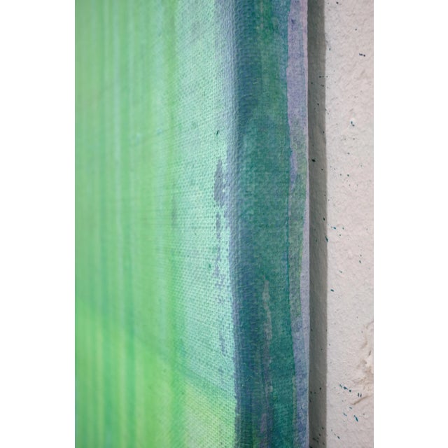 2020s "Green Arc Over Blue" Large Abstract Acrylic Painting by Simon Findlay For Sale - Image 5 of 10