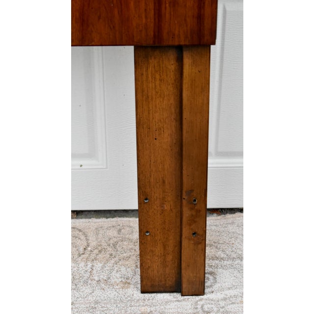 Vtg. MCM Style Queen Size Lane Staccato Brutalist Collection Walnut Headboard For Sale - Image 9 of 12