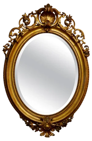 Large French Rococo Oval Gilt Wall Mirror, 1850s