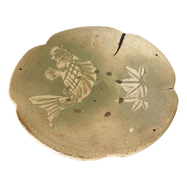 Japanese Seto Mingei Ceramic Plate Ishizara Edo Peorid For Sale