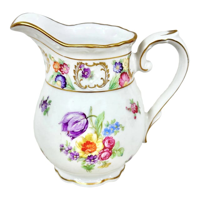 Vintage Schumann Empress Dresden Flowers Creamer For Sale