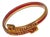 French Celluloid Bracelet Geometric Bypass Bangle with Orange and Red Crystal For Sale