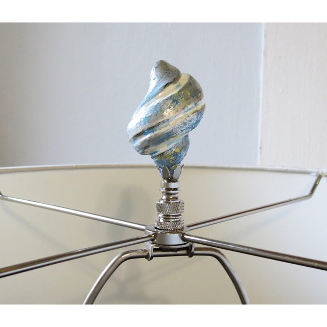 Sustainably sourced South Pacific Pearl Finished Trochus Shell Finials, a pair. Hand-finished in a gorgeous Silver Leaf...