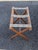Vintage wooden folding luggage rack. Pretty traditional style base with Tan and green straps. Can also be used as a tray...