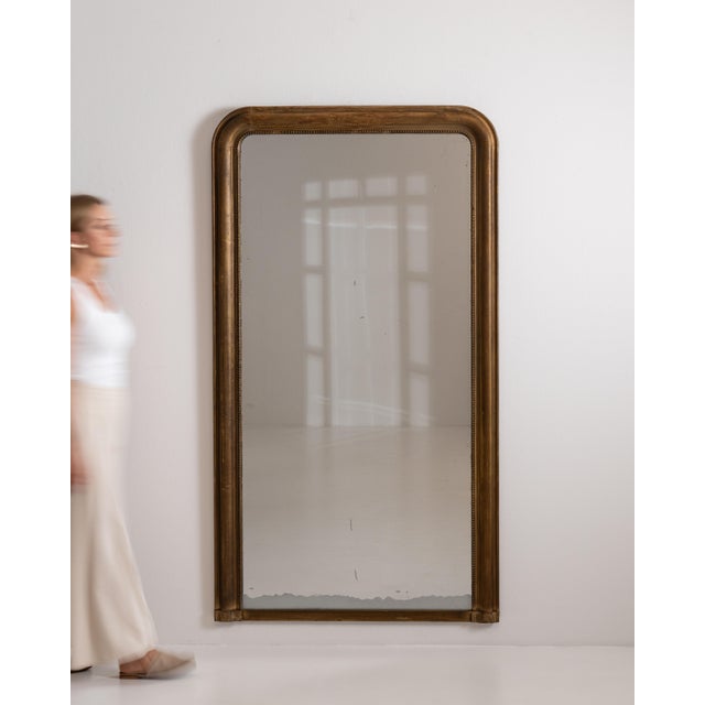 Gold 1880s French Gold Louis Philippe Giltwood Mirror For Sale - Image 8 of 15