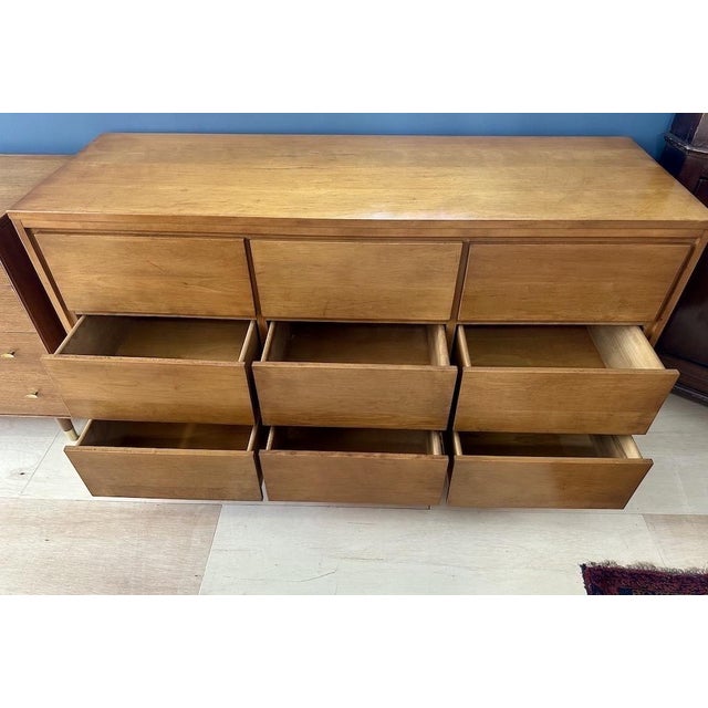 Brown 9 Drawer Lowboy by Leslie Diamond for Conant Ball For Sale - Image 8 of 12