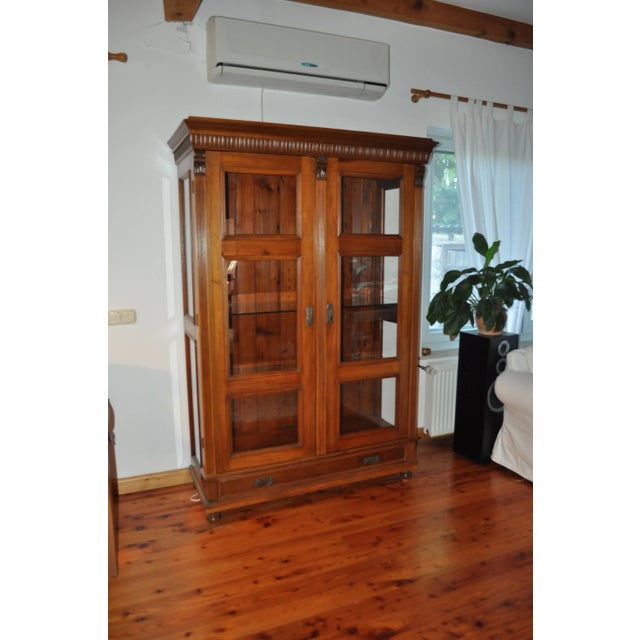 Antique Hungarian Glass and Wood Cabinet For Sale - Image 6 of 10