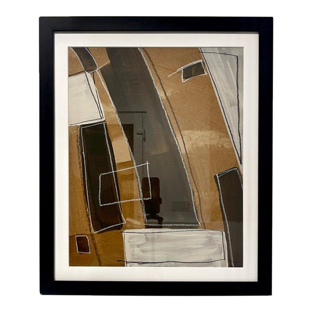 Untitled #28, Framed Abstract Mixed Media, Neutral Minimalist Wall Art For Sale