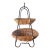 Vintage Mid-Century Rattan & Iron Two-Tier Basket in the Manner of Tony Paul For Sale