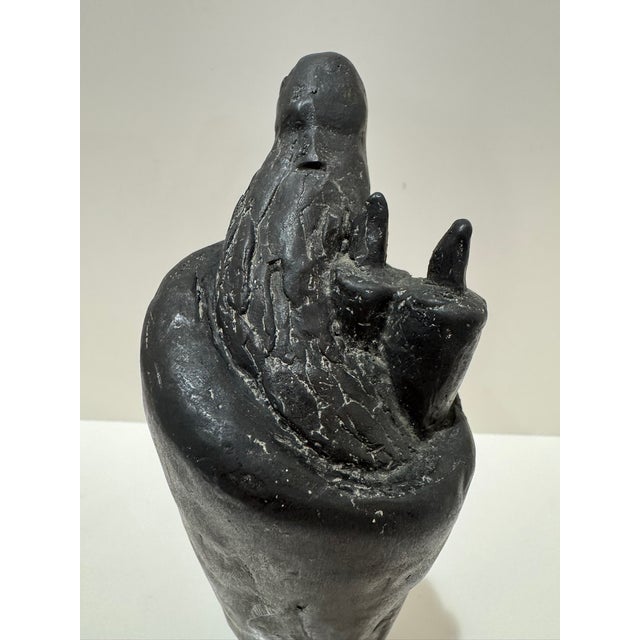 Black Mid 20th Century Larry Mohr Abstract Figurative Sculpture Bronze on Stone Base Signed For Sale - Image 8 of 8