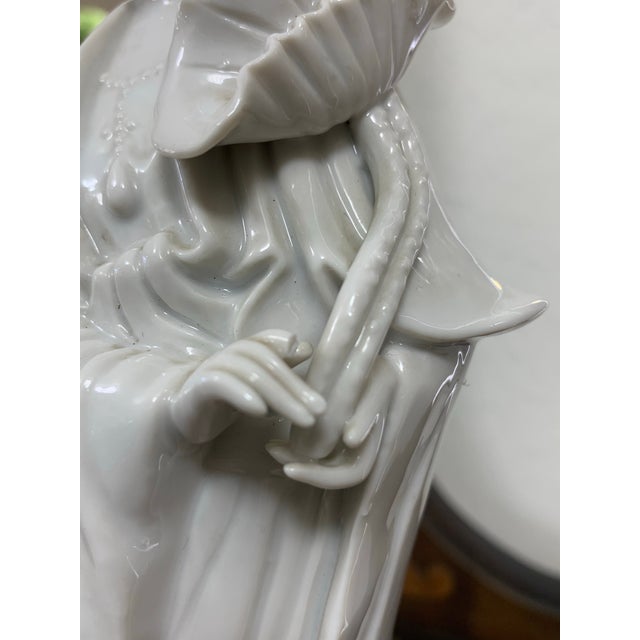 Antique White Vintage Blanc De Chine Guanyin Porcelain Statue For Sale - Image 8 of 11