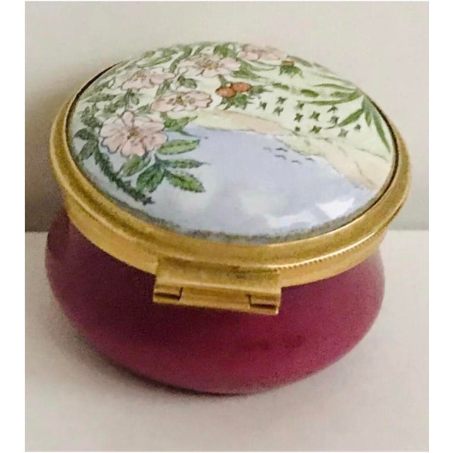 New Vintage Staffordshire Style Flower Box Enamel Hand Painted For Sale - Image 12 of 13