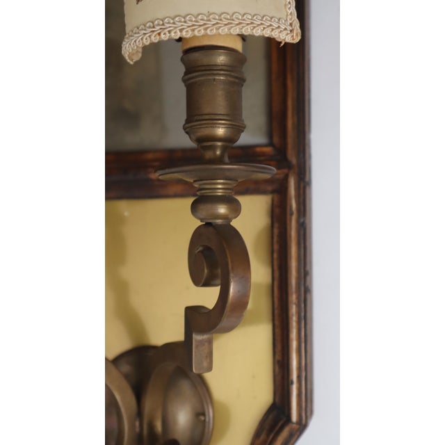 Italian Wall Lamp with Mirror Glass and Bird Lampshades, 1960 For Sale - Image 10 of 18