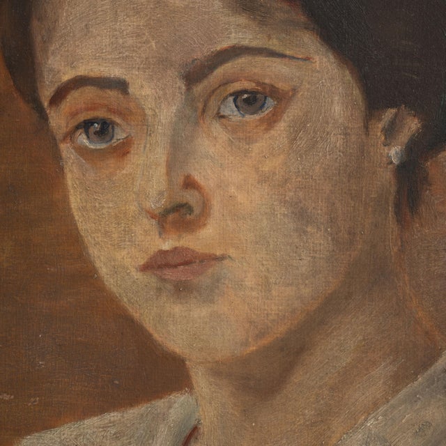 French 1910s France Brown Wood Painting For Sale - Image 3 of 15