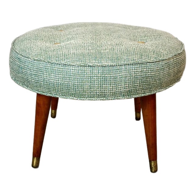 1960’s Mid-Century Modern Round Ottoman / Stool For Sale