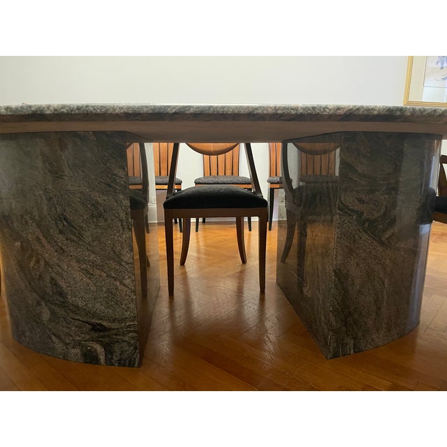Mid-Century Modern Custom Solid Vintage Granite Dining Table For Sale - Image 3 of 6