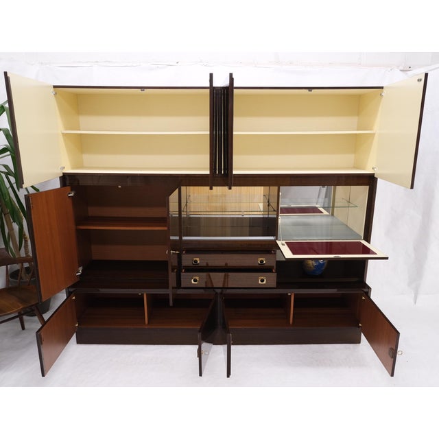 Large German Deco Mid Century Modern Lacquered Wall Unit Multi Use Cabinet NICE! For Sale - Image 10 of 18