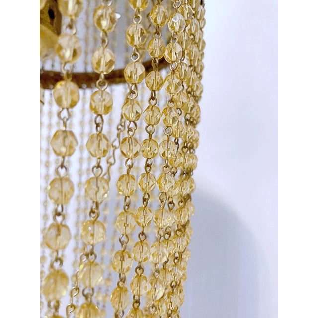 Metal Italian Bronze Basket Pendant With Amber Beads For Sale - Image 7 of 10