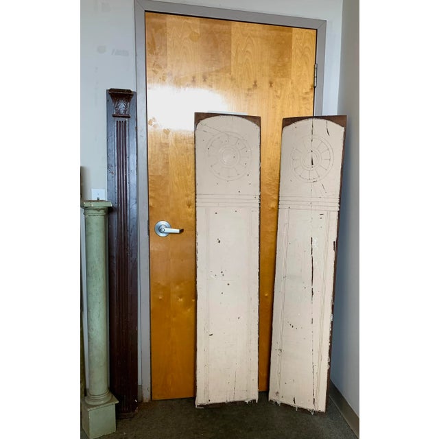 Early 20th Century Pair Antique Carved Architectural Panels 65" Tall For Sale - Image 5 of 5