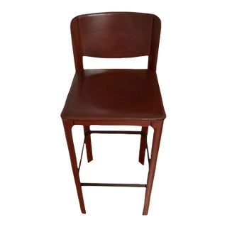 1980s Matteo Grassi Leather Bar Stool, Italian For Sale