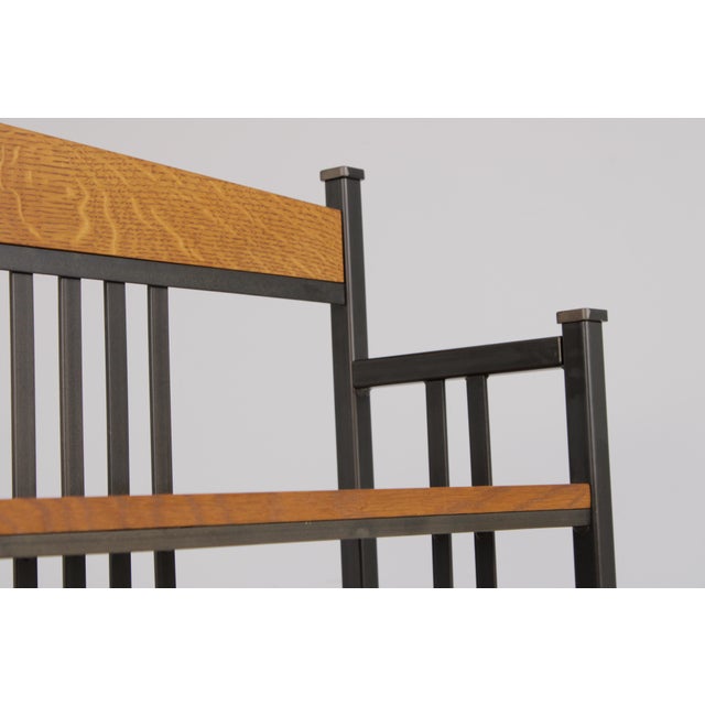 Stickley Oak 4 Tier Metal Bookshelf Bakers Rack For Sale In Philadelphia - Image 6 of 17
