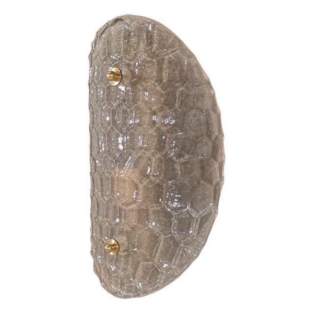 Murano Art Glass Sand Blasted Wall Light For Sale