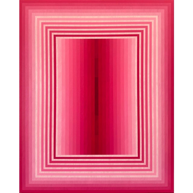 Contemporary Abstract Acrylic on Canvas "Extended Light (Rose Madder)" by Andy Harwood For Sale - Image 4 of 7