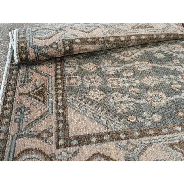 Taupe Galerie Shabab Collection Mid-20th Century Persian Malayer Throw Rug For Sale - Image 8 of 8