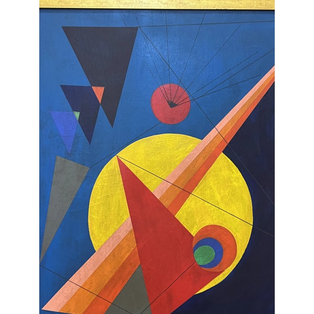 Mid 20th Century Large 1945 John Sennhouser Abstract Oil Painting on Canvas, Framed and Signed For Sale - Image 5 of 6