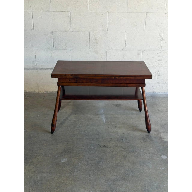 Wood Teak Adjustable Transformer Coffee to Dining Table Expandable Dual Height Denmark Mid-Century Modern 1960s For Sale - Image 7 of 10