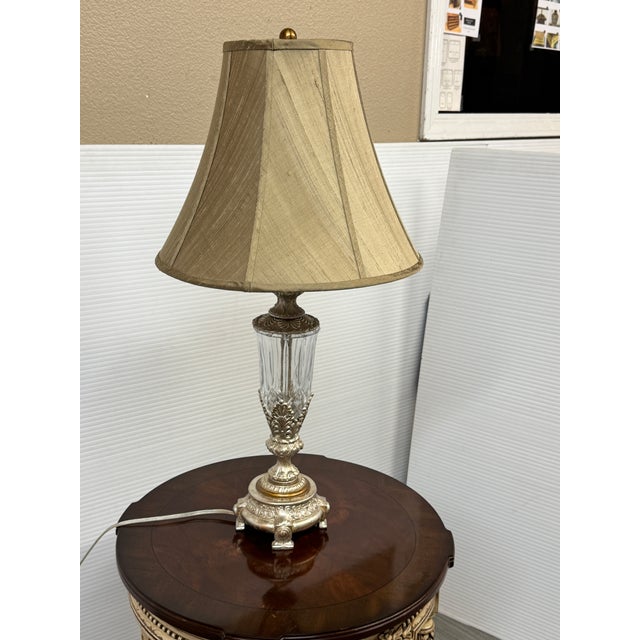 Early 21st Century Neoclassical Currey & Company Cut Glass Table Lamp For Sale - Image 5 of 12