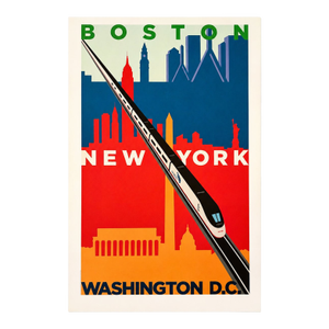 Michael Schwab - Boston, New York, Washington, d.c. - Acela - Amtrak, C. 2004, Poster on Paper