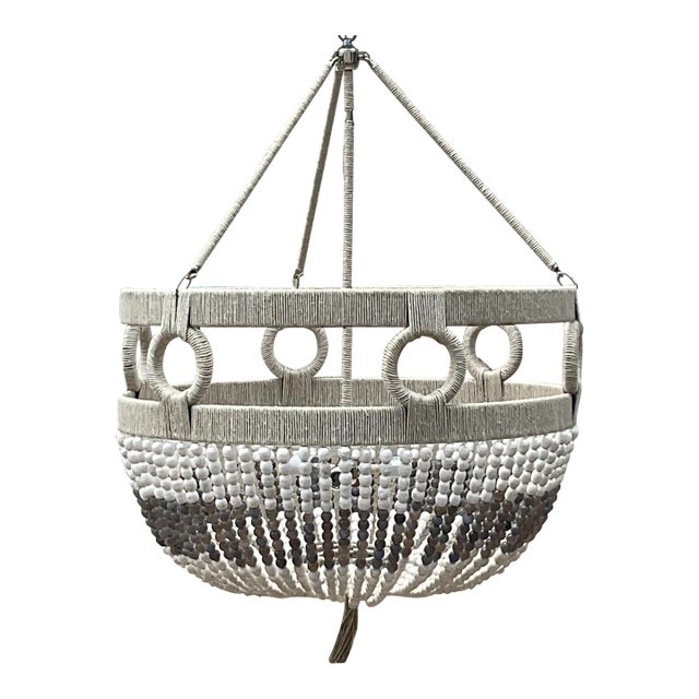 Early 21st Century Boho Ro Sham Beaux Twine & Grey Agate Frankie Malibu 30 Chandelier For Sale