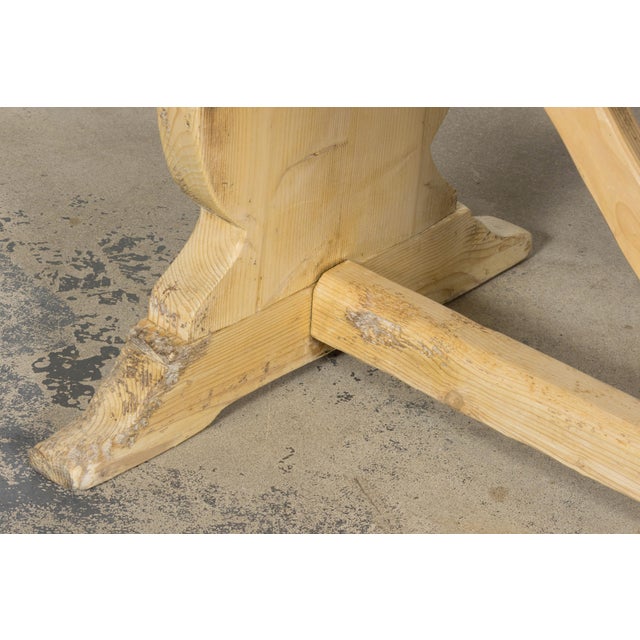 Late 19th Century French Provincial Bleached Pine Monastery Dining Table For Sale - Image 12 of 18