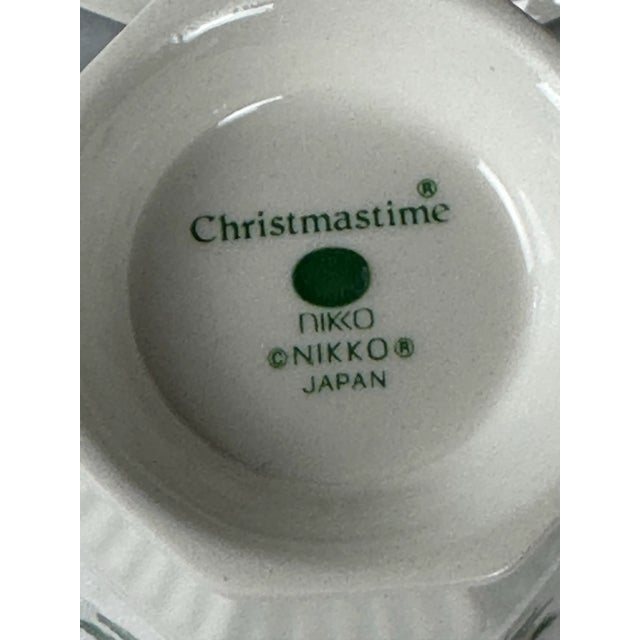 Vintage 1990s Nikko Christmastime 77-Piece Fine Ironstone Dinnerware & Serving Set - Service for 12 For Sale - Image 13 of 13