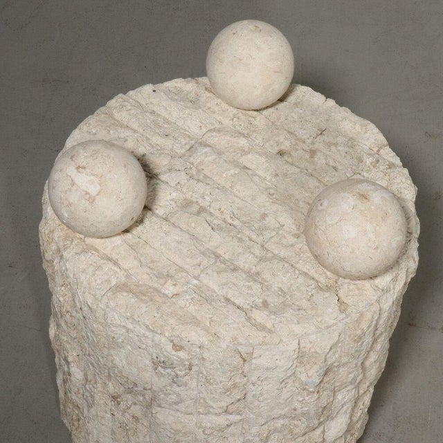 Post Modern Round Mactan Stone Side Table Chairish